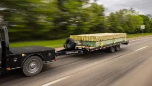 Truck driving with a fully loaded 8