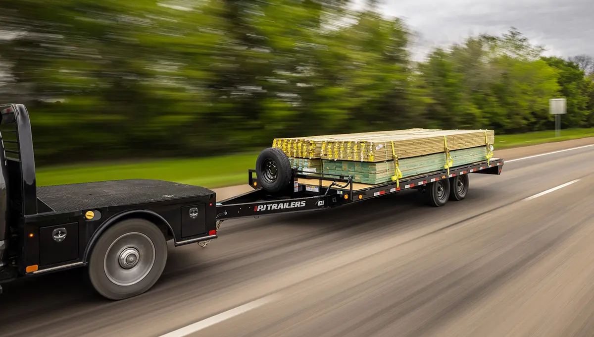 Truck driving with a fully loaded 8