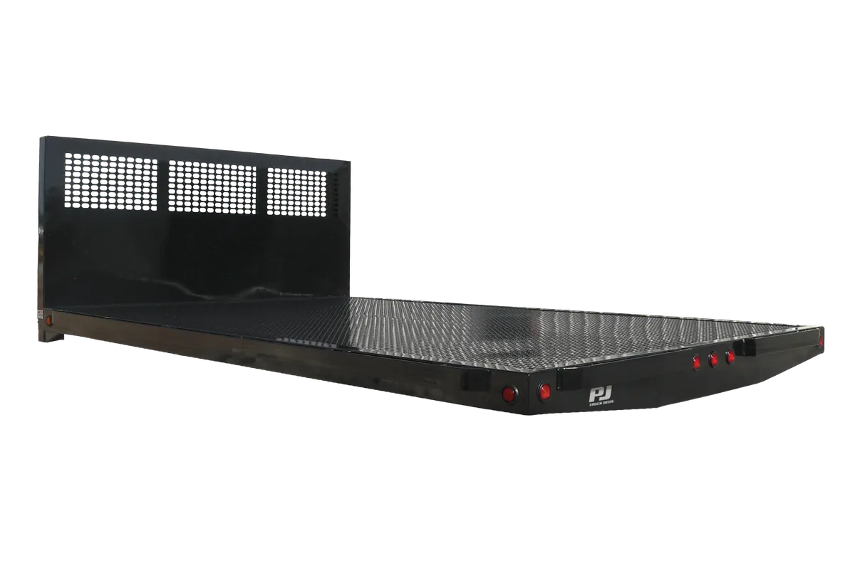 Black platform steel flatbed